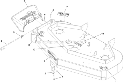 Deck With Decals Assembly (1) Diagram and Parts List for MGS481CKA48300 (316000000-399999999)(2016) Exmark Lawn Mower