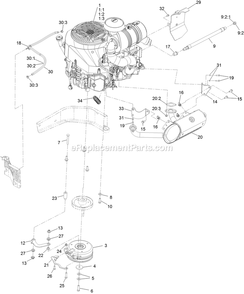 Engine Assembly Diagram and Parts List for LZX940EKC72RT0 (400000000-402082299)(2017) Exmark Lawn Mower