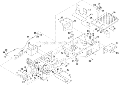 Main Frame Assembly Diagram and Parts List for 34220 400000000-999999999 Exmark Sprayer