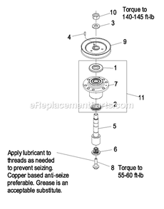 Cutter Housing Assembly (1) Diagram and Parts List for VT24KAS484 (850000-919999)(2010) Exmark Lawn Mower