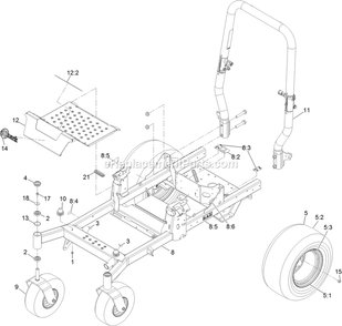 Frame Assembly Diagram and Parts List for RAS740GKC60R00 (400000000-402082299)(2017) Exmark Lawn Mower