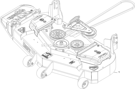 Complete Deck Assembly Diagram and Parts List for LZE600KA484 (314000000-314999999)(2014) Exmark Lawn Mower