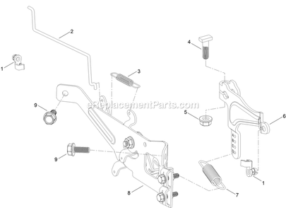 Governor Control Assembly Diagram and Parts List for QZS708GEM54200 (408644346-411294211)(2021) Exmark Lawn Mower