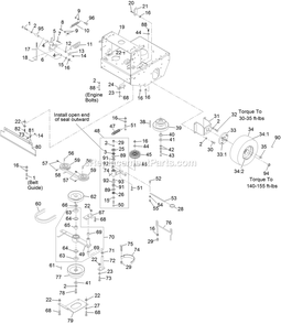 Engine Deck Assembly (1) Diagram and Parts List for TTS481KA363CA (312000000-312999999)(2012) Exmark Lawn Mower