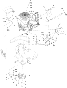Engine Assembly Diagram and Parts List for LZX940EKC606W0 (406294345-408644345)(2020) Exmark Lawn Mower