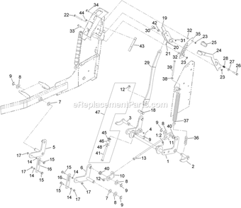 Deck Support Group Diagram and Parts List for VT24KAS484 (850000-919999)(2010) Exmark Lawn Mower