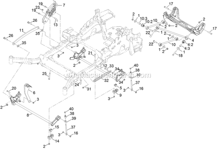 Deck Lift Assembly Diagram and Parts List for LZX801CKA606C1 (400000000-402082299)(2017) Exmark Lawn Mower