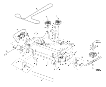 Deck Group (1) Diagram and Parts List for QST20BE422 (790000-849999)(2009) Exmark Lawn Mower