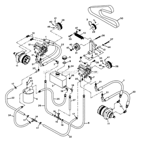 Hydraulic Group Diagram and Parts List for LZ-22KC52 (115000-129999)(1996) Exmark Lawn Mower