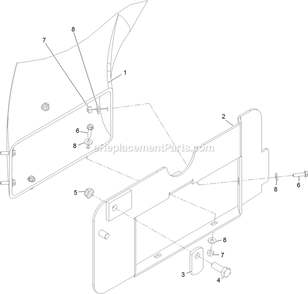 Tube And Strap Assembly Diagram and Parts List for 116-1084 (313000000-313999999)(2013) Exmark Lawn Tractor Accessories
