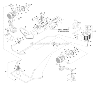 Hydraulic Group Diagram and Parts List for LXS29LKA605 (670000-719999)(2007) Exmark Lawn Mower