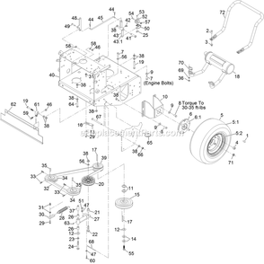 Engine Deck Assembly (1) Diagram and Parts List for VH481KA362CA (312000000-312999999)(2012) Exmark Lawn Mower