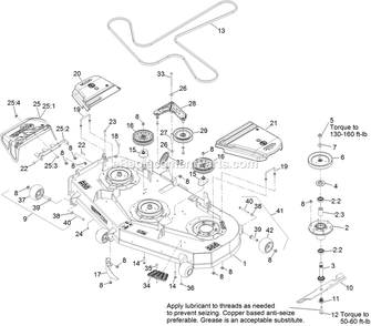 Deck Assembly Diagram and Parts List for RAX730GKA604A3 (400000000-402082299)(2017) Exmark Lawn Mower