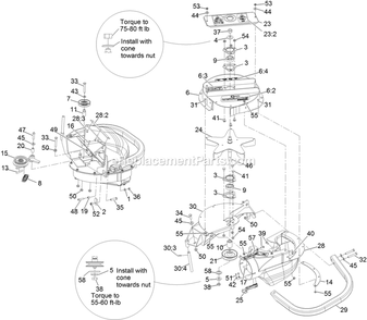 Blower Assembly Diagram and Parts List for LZUV2B (316000000-399999999)(2016) Exmark Lawn Tractor Accessories