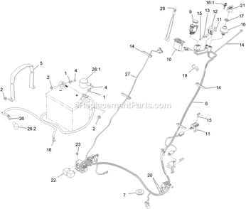 Electrical Assembly Diagram and Parts List for TTX650EKCE (312000000-312999999)(2012) Exmark Lawn Mower