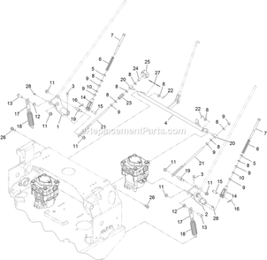 Controls Assembly Diagram and Parts List for TTX680PKC60400 (402082300-404314158)(2018) Exmark Lawn Mower