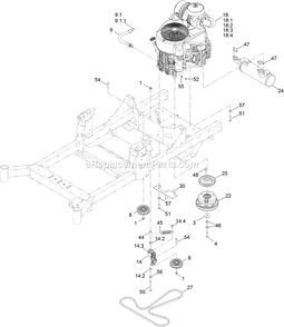 Engine Assembly Diagram and Parts List for RAS651GKA483A3 (408644346-411294211)(2021) Exmark Lawn Mower