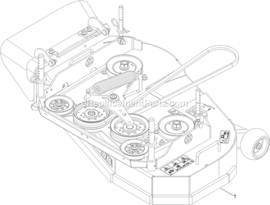 Complete Deck Assembly Diagram and Parts List for STE600CKA36300 (404314159-406294344)(2019) Exmark Lawn Mower