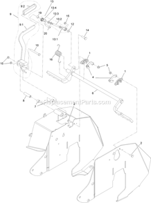 Park Brake Assembly Diagram and Parts List for STE600CKA363H1 (406294345-408644345)(2020) Exmark Lawn Mower