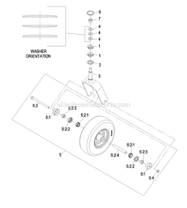Caster Wheel Assembly (1) Diagram and Parts List for LZAS20BV484 (790000-849999)(2009) Exmark Lawn Mower