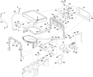 Cooling Assembly Diagram and Parts List for LZDS902K605 (312000000-312999999)(2012) Exmark Lawn Mower