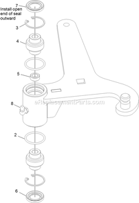 Deck Idler Assembly Diagram and Parts List for TTS481CKA36300 (400000000-402082299)(2017) Exmark Lawn Mower
