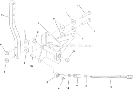 Rh Motion Control Assembly Diagram and Parts List for PNE651GKA48200 (316000000-399999999)(2016) Exmark Lawn Mower