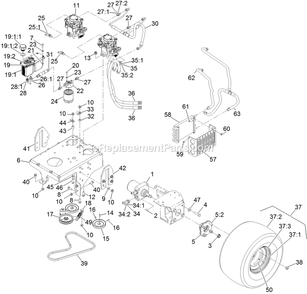 Ground Drive Assembly Diagram and Parts List for VTS691KA524 (313000000-313999999)(2013) Exmark Lawn Mower