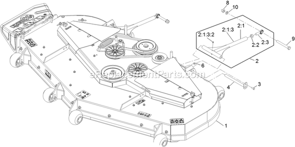 Complete Deck Assembly Diagram and Parts List for LZS902DKU725A1 (316000000-399999999)(2016) Exmark Lawn Mower