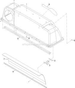 Hood Assembly Diagram and Parts List for 126-8680 (406294345-408644345)(2020) Exmark Lawn Tractor Accessories