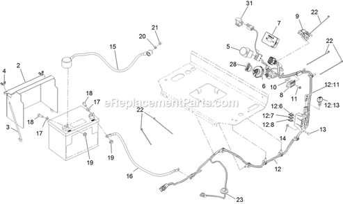 Electrical Assembly Diagram and Parts List for VTS691KA524CA (314000000-314999999)(2014) Exmark Lawn Mower