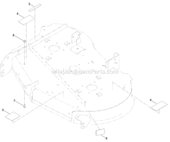 Deck With Decals Assembly Diagram and Parts List for QZE702GEM42200 (404314159-406294344)(2019) Exmark Lawn Mower