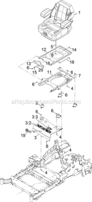 Seat Assembly Diagram and Parts List for LZX940KC726 (312000000-312999999)(2012) Exmark Lawn Mower