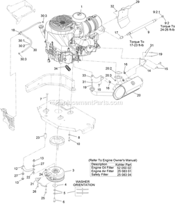 Engine Assembly Diagram and Parts List for LZX940EKC60RT0 (316000000-399999999)(2016) Exmark Lawn Mower