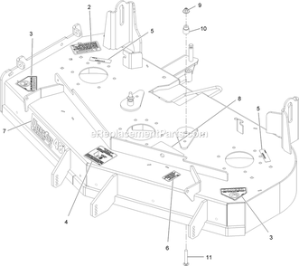 Deck With Decals Assembly Diagram and Parts List for LZE600KA484 (312000000-312999999)(2012) Exmark Lawn Mower
