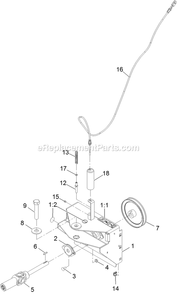 Mounting Assembly Diagram and Parts List for BR270KC36 (313000000-313999999)(2013) Exmark Leaf Blower / Vacuum