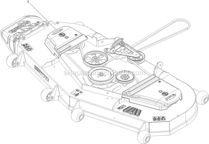 Complete Deck Assembly Diagram and Parts List for LZX980EKC726W0 (411294212-999999999)(2022) Exmark Lawn Mower
