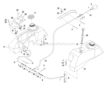 Fuel Group (1) Diagram and Parts List for LZ30KC665 (600000-669999)(2006) Exmark Lawn Mower