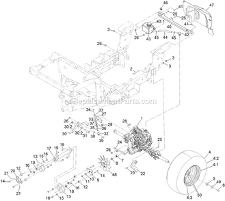 Ground Drive Assembly Diagram and Parts List for SSS270CSB00000 (316000000-399999999)(2016) Exmark Sprayer