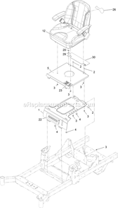 Seat Assembly (1) Diagram and Parts List for RAE708GEM52300 (404314159-406294344)(2019) Exmark Lawn Mower