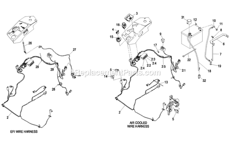 Electrical Group Diagram and Parts List for LZZ29KCE606 (850000-919999)(2010) Exmark Lawn Mower