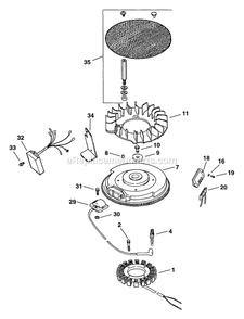 Ignition/Electrical (2) Diagram and Parts List for TR-20KC (102000-114999)(1995) Exmark Lawn Mower