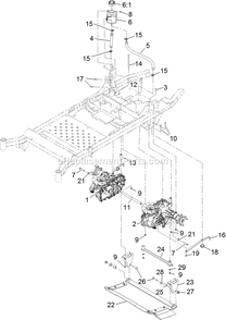 Hydraulic Assembly Diagram and Parts List for PNS740GKC60RA3 (316000000-399999999)(2016) Exmark Lawn Mower