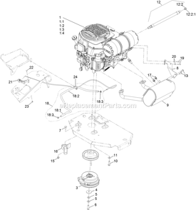 Engine Assembly Diagram and Parts List for LZS749AKC72400 (404314159-406294344)(2019) Exmark Lawn Mower