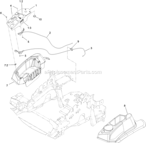 Controls Assembly Diagram and Parts List for LZE732GKC524A2 (316000000-399999999)(2016) Exmark Lawn Mower