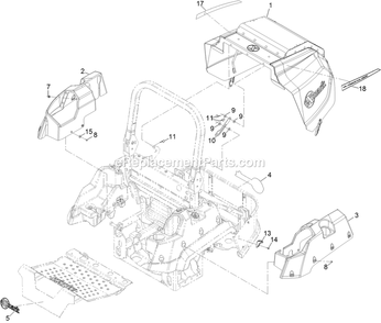 Hood And Console Assembly Diagram and Parts List for LZS80TDYM604W0 (406294345-408644345)(2020) Exmark Lawn Mower