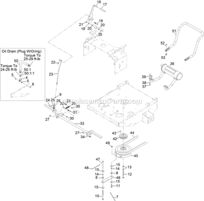 Park Brake And Engine Assembly Diagram and Parts List for TTX691KAE524 (314000000-314999999)(2014) Exmark Lawn Mower