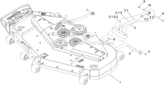 Complete Deck Assembly Diagram and Parts List for LZS902DKU605A1 (315000000-315999999)(2015) Exmark Lawn Mower