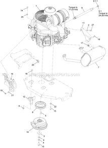 Engine Assembly Diagram and Parts List for LZE730GKA524B2 (316000000-399999999)(2016) Exmark Lawn Mower