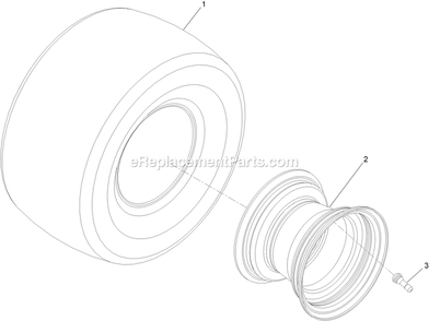 Tire And Wheel Assembly Diagram and Parts List for QZE725GKC50200 (411294212-999999999)(2022) Exmark Lawn Mower